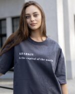 Футболка Оверсайз графіт TEPLO