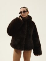Шуба з екохутра коричнева TEPLO